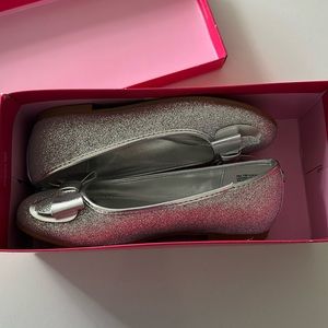 NWB Nina ballet flats size 1 girls glitter silver